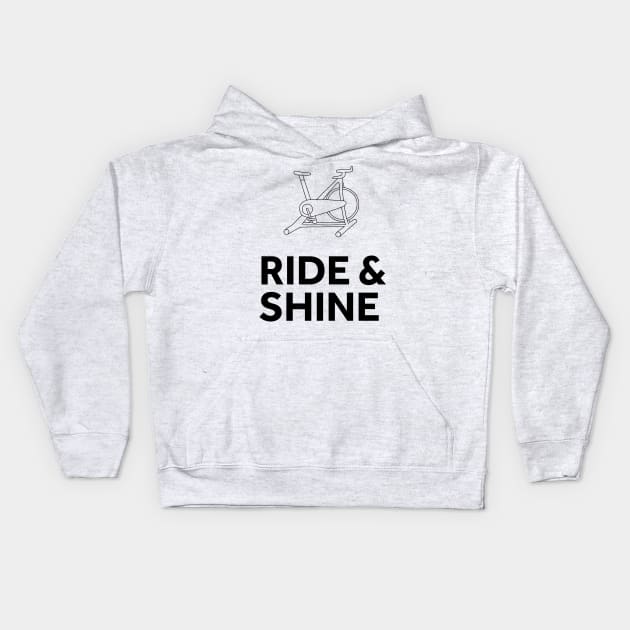 Ride & Shine Spin Class Kids Hoodie by murialbezanson